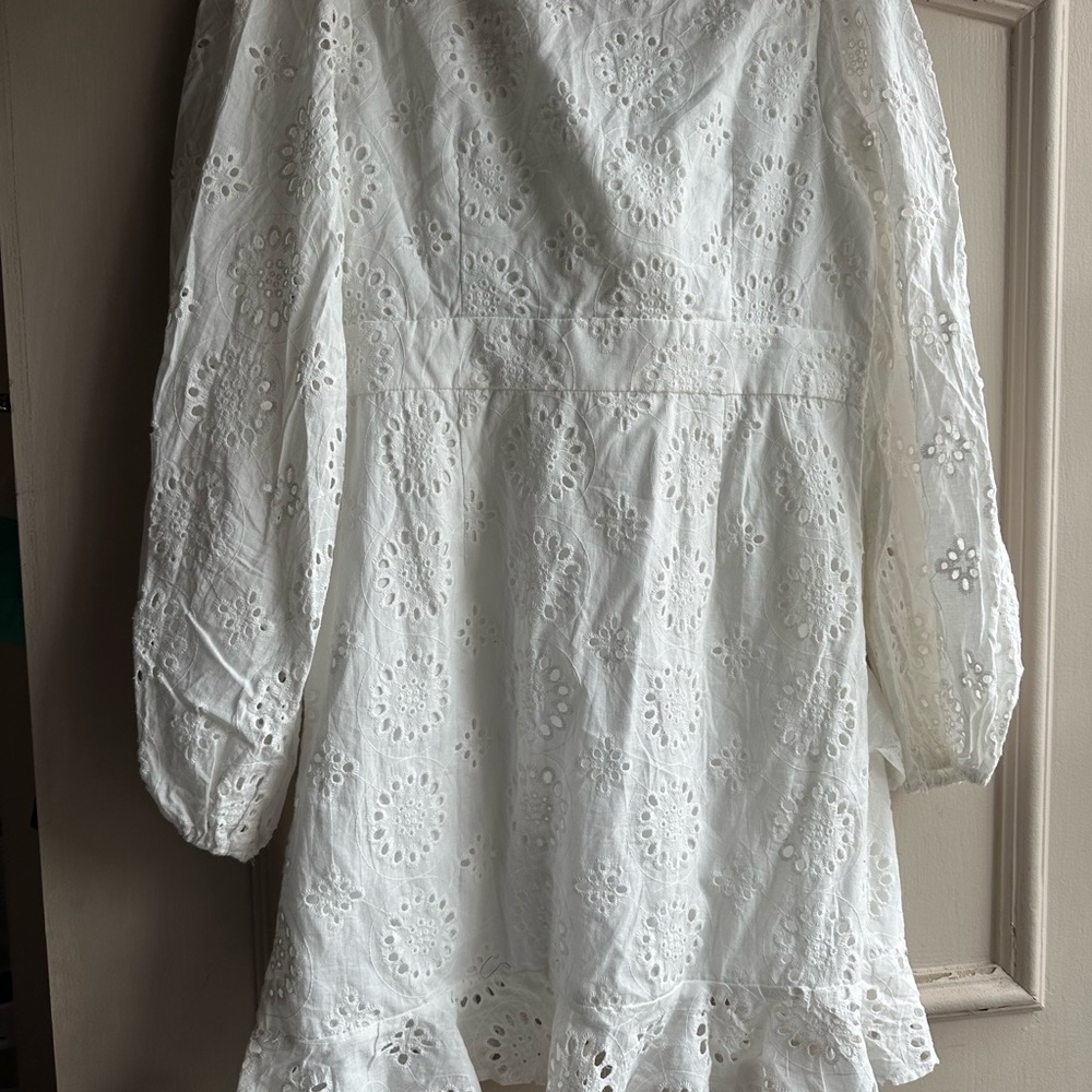 SHEIN White Eyelet Midi Dress
